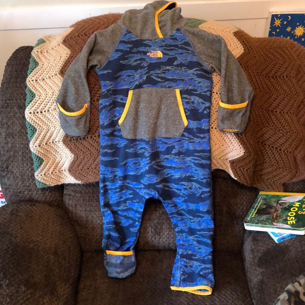 The North Face Hooded Fleece Onesie. 18-24 months